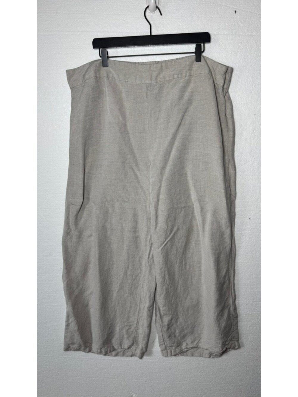 Lane Bryant Plus Size 22 / 24 Linen Blend Wide Leg Pants Casual Pull On Beige